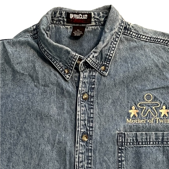 Mother of Twins • Denim Button Down Shirt - XL - Picture 2 of 5